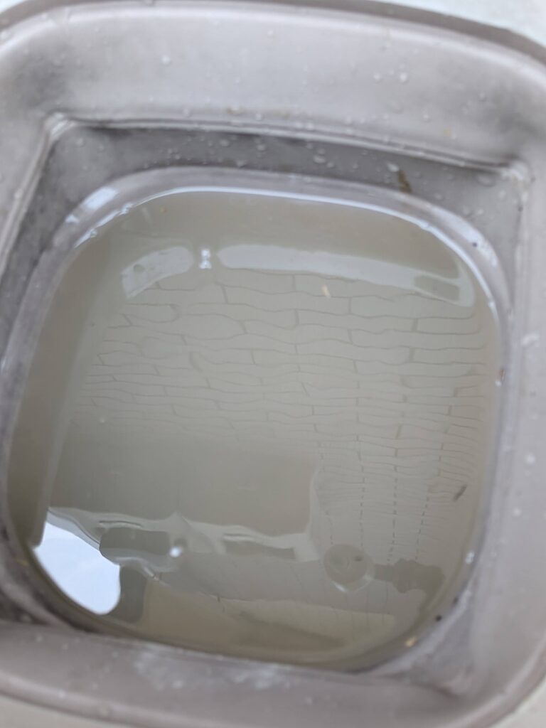 ゼオライトを洗うと水が濁る