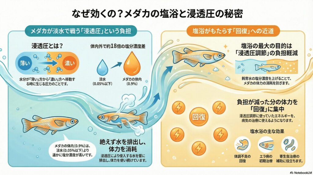 メダカの塩浴