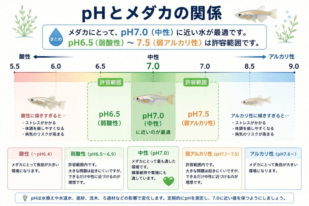 メダカとpHの関係