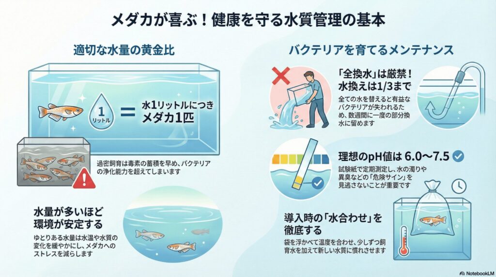 メダカ水槽の水質管理の基本