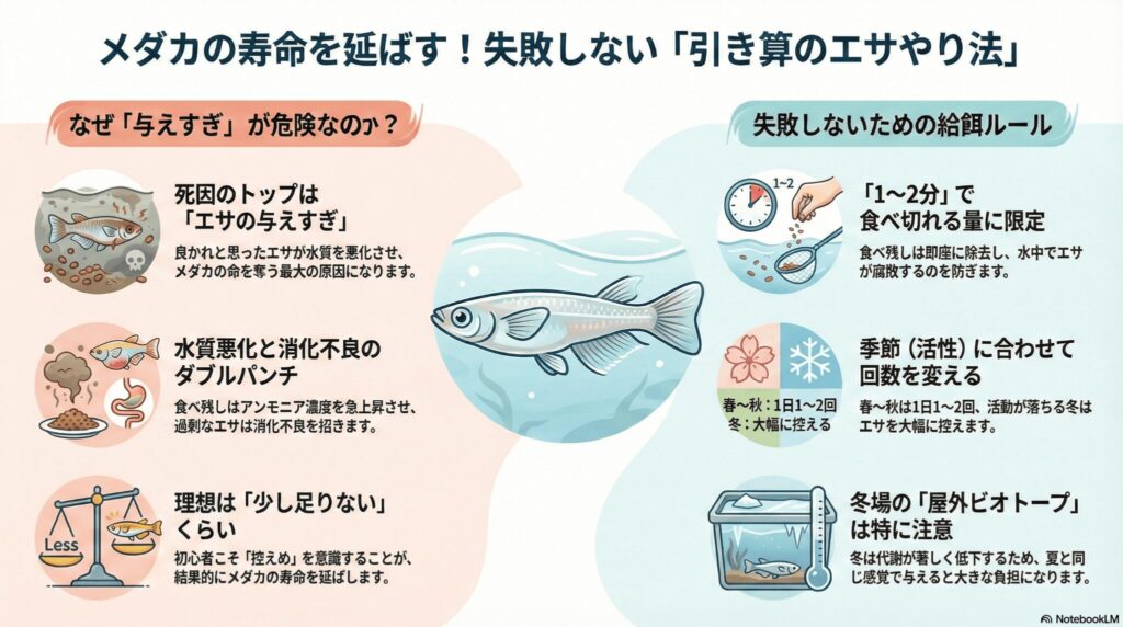 失敗しないメダカのエサの与え方