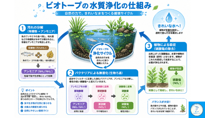 ビオトープの水質浄化の仕組み