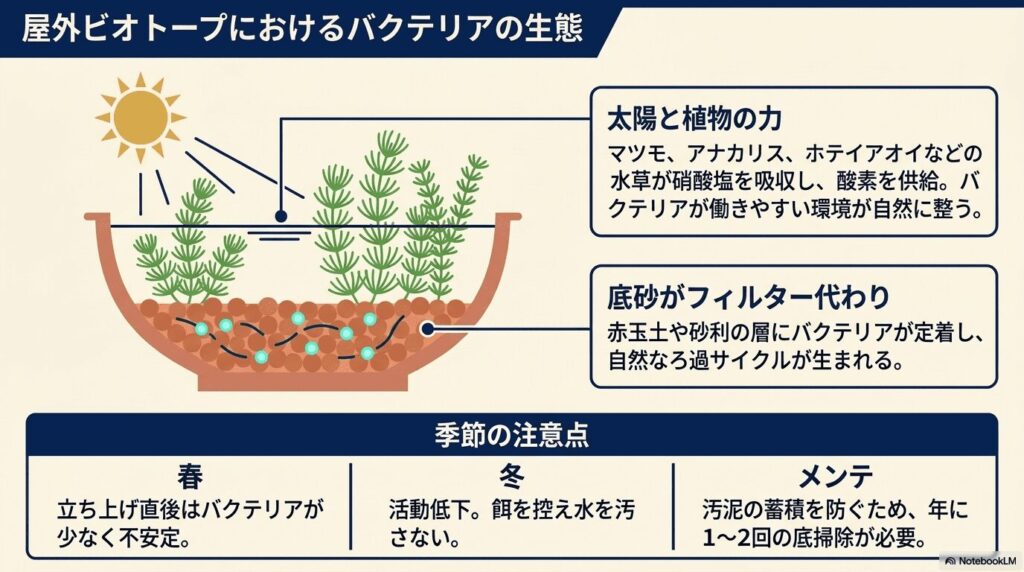 ビオトープでのバクテリアのはたらき