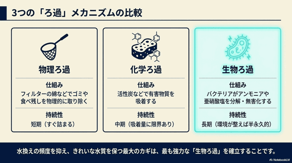 バクテリアが働く「生物ろ過」のしくみ